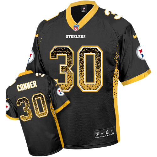 Nike Steelers #30 James Conner Black Team Color Youth Stitched NFL Elite Drift Fashion Jersey
